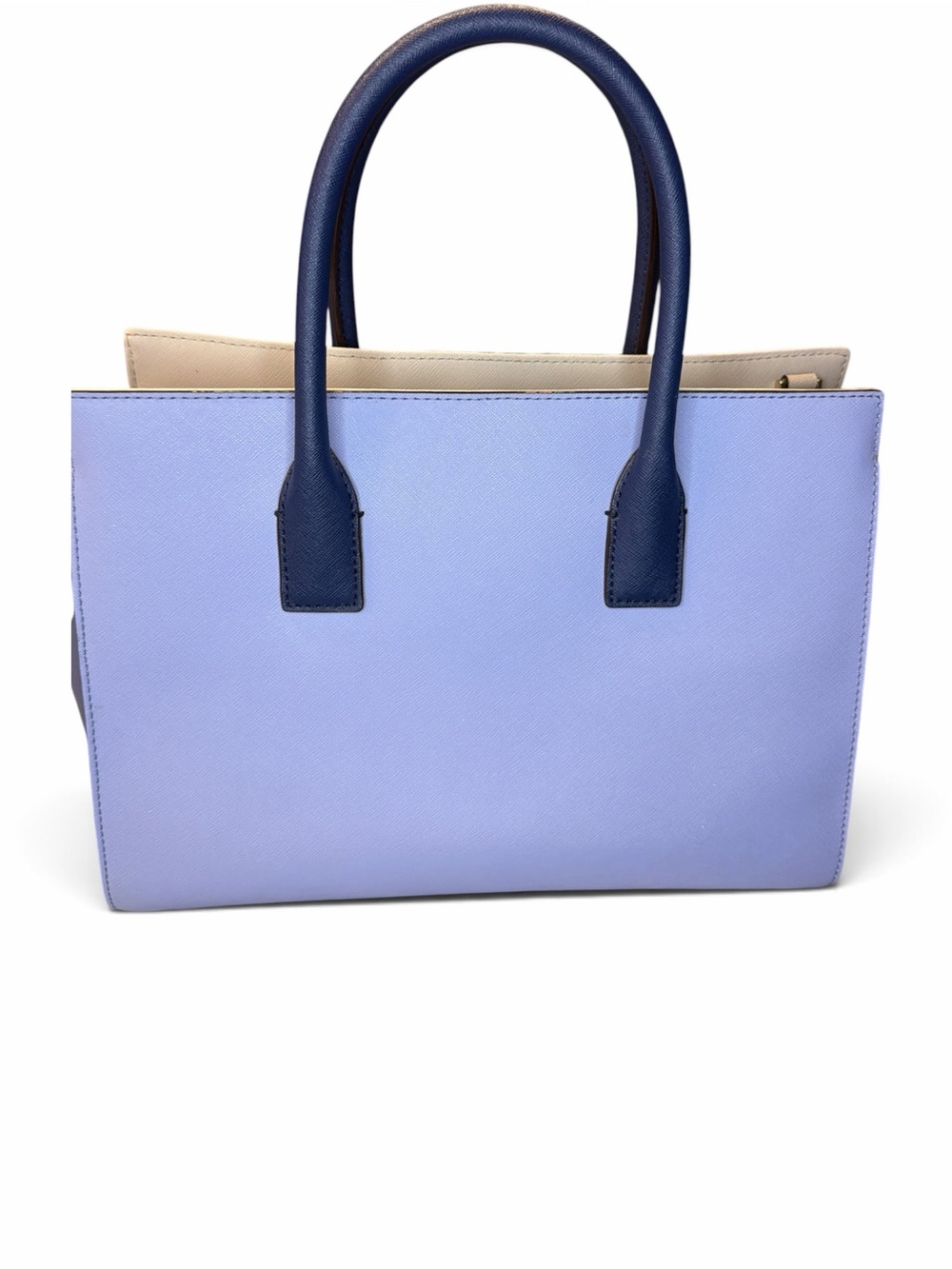 kate spade Lavender, Cream & Navy Saffiano Leather Satchel - Picture 2 of 8